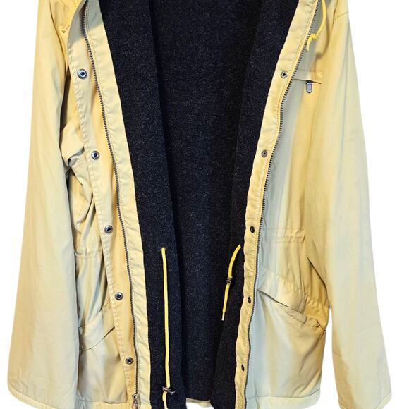 Nordstrom Women’s Hooded Berber Fleece Lined Jacket Mustard Yellow Size Large - Picture 4 of 8